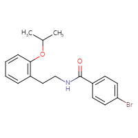 Chemical structure of 4-bromo-N-{2-[2-(propan-2-yloxy)phenyl]ethyl}benzamide - CSSB21432544064