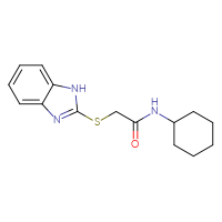 Chemical structure of 2-(1H-1,3-benzodiazol-2-ylsulfanyl)-N-cyclohexylacetamide - CSSB00026082937