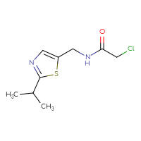 Chemical structure of 2-chloro-N-{[2-(propan-2-yl)-1,3-thiazol-5-yl]methyl}acetamide - CSSB00155760455