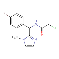 Chemical structure of N-[(4-bromophenyl)(1-methyl-1H-imidazol-2-yl)methyl]-2-chloroacetamide - CSSB01916850406