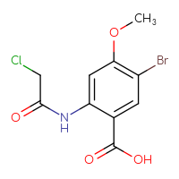 Chemical structure of 5-bromo-2-(2-chloroacetamido)-4-methoxybenzoic acid - CSSB21106299840