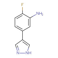 Chemical structure of 2-fluoro-5-(1H-pyrazol-4-yl)aniline - CSSB00102693543