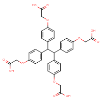 Chemical structure of 2-(4-{1,2,2-tris[4-(carboxymethoxy)phenyl]ethyl}phenoxy)acetic acid - CSSB06741694272