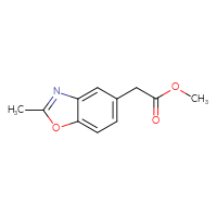 Chemical structure of methyl 2-(2-methyl-1,3-benzoxazol-5-yl)acetate - CSSB00010071679