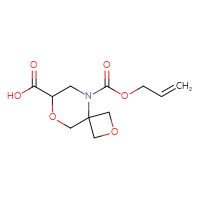 Chemical structure of 5-[(prop-2-en-1-yloxy)carbonyl]-2,8-dioxa-5-azaspiro[3.5]nonane-7-carboxylic acid - CSSB20577861680