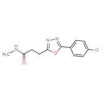 Chemical structure of 3-[5-(4-chlorophenyl)-1,3,4-oxadiazol-2-yl]-N-methylpropanamide - CSSB02005053612