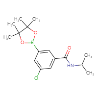 Chemical structure of 3-chloro-N-(propan-2-yl)-5-(4,4,5,5-tetramethyl-1,3,2-dioxaborolan-2-yl)benzamide - CSSB00132308009