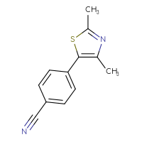 Chemical structure of 4-(2,4-dimethyl-1,3-thiazol-5-yl)benzonitrile - CSSB00010999615