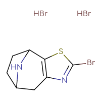 Chemical structure of 4-bromo-3-thia-5,11-diazatricyclo[6.2.1.0²,⁶]undeca-2(6),4-diene dihydrobromide - CSSB20162266384
