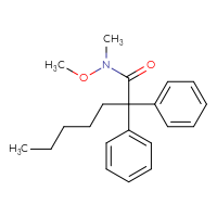 Chemical structure of N-methoxy-N-methyl-2,2-diphenylheptanamide - CSSB15947028579