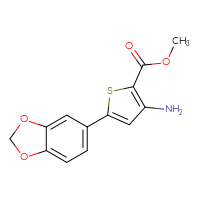 Chemical structure of methyl 3-amino-5-(2H-1,3-benzodioxol-5-yl)thiophene-2-carboxylate - CSSB00030174117