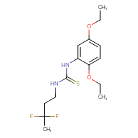 Chemical structure of 1-(2,5-diethoxyphenyl)-3-(3,3-difluorobutyl)thiourea - CSSB02116890002