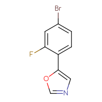 Chemical structure of 5-(4-bromo-2-fluorophenyl)-1,3-oxazole - CSSB00018459191