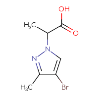 Chemical structure of 2-(4-bromo-3-methyl-1H-pyrazol-1-yl)propanoic acid - CSSB00000759154