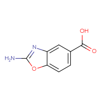 Chemical structure of 2-amino-1,3-benzoxazole-5-carboxylic acid - CSSB00012277787