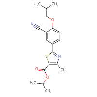 Chemical structure of propan-2-yl 2-[3-cyano-4-(2-methylpropoxy)phenyl]-4-methyl-1,3-thiazole-5-carboxylate - CSSB00103153870