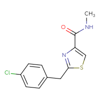 Chemical structure of 2-[(4-chlorophenyl)methyl]-N-methyl-1,3-thiazole-4-carboxamide - CSSB01998980977