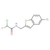 Chemical structure of 2-chloro-N-[(5-chloro-1-benzothiophen-2-yl)methyl]-2-fluoroacetamide - CSSB21332122938