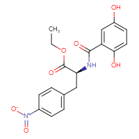 Chemical structure of ethyl (2S)-2-[(2,5-dihydroxyphenyl)formamido]-3-(4-nitrophenyl)propanoate - CSSB21531616810
