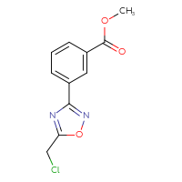 Chemical structure of methyl 3-[5-(chloromethyl)-1,2,4-oxadiazol-3-yl]benzoate - CSSB21009869259