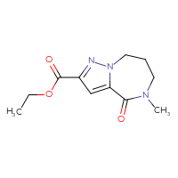 Chemical structure of ethyl 5-methyl-4-oxo-4H,5H,6H,7H,8H-pyrazolo[1,5-a][1,4]diazepine-2-carboxylate - CSSB00020589627