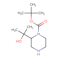 Chemical structure of tert-butyl 2-(2-hydroxypropan-2-yl)piperazine-1-carboxylate - CSSB00137811120