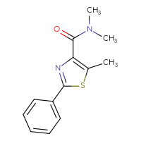 Chemical structure of N,N,5-trimethyl-2-phenyl-1,3-thiazole-4-carboxamide - CSSB01432920006