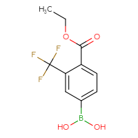 Chemical structure of [4-(ethoxycarbonyl)-3-(trifluoromethyl)phenyl]boronic acid - CSSB02526942869
