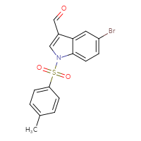Chemical structure of 5-bromo-1-(4-methylbenzenesulfonyl)-1H-indole-3-carbaldehyde - CSSB06446545683