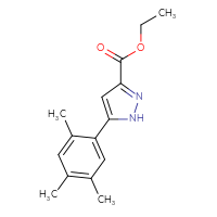 Chemical structure of ethyl 5-(2,4,5-trimethylphenyl)-1H-pyrazole-3-carboxylate - CSSB01269737004