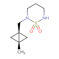 Chemical structure of 2-{[(1R,3R)-3-methylbicyclo[1.1.0]butan-1-yl]methyl}-1λ⁶,2,6-thiadiazinane-1,1-dione - CSMB14900384217