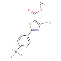 Chemical structure of methyl 4-methyl-2-[4-(trifluoromethyl)phenyl]-1,3-thiazole-5-carboxylate - CSSB00025744360