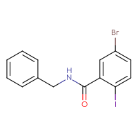 Chemical structure of N-benzyl-5-bromo-2-iodobenzamide - CSSB00000152954