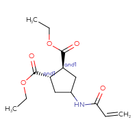 Chemical structure of rac-1,2-diethyl (1R,2R)-4-(prop-2-enamido)cyclopentane-1,2-dicarboxylate - CSSB21332088757