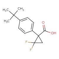 Chemical structure of 1-(4-tert-butylphenyl)-2,2-difluorocyclopropane-1-carboxylic acid - CSSB00103147457