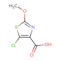 Chemical structure of 5-chloro-2-methoxy-1,3-thiazole-4-carboxylic acid - CSSB00021274325