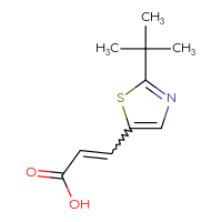 Chemical structure of 3-(2-tert-butyl-1,3-thiazol-5-yl)prop-2-enoic acid - CSSB00000765173