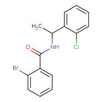 Chemical structure of 2-bromo-N-[1-(2-chlorophenyl)ethyl]benzamide - CSSB00000579549