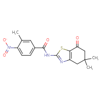 Chemical structure of N-(5,5-dimethyl-7-oxo-4,5,6,7-tetrahydro-1,3-benzothiazol-2-yl)-3-methyl-4-nitrobenzamide - CSSB00102625883