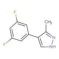 Chemical structure of 4-(3,5-difluorophenyl)-3-methyl-1H-pyrazole - CSSB00102676505