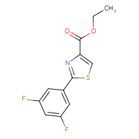 Chemical structure of ethyl 2-(3,5-difluorophenyl)-1,3-thiazole-4-carboxylate - CSSB00003676193