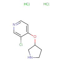 Chemical structure of 3-chloro-4-(pyrrolidin-3-yloxy)pyridine dihydrochloride - CSSB02515441357