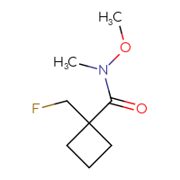 Chemical structure of 1-(fluoromethyl)-N-methoxy-N-methylcyclobutane-1-carboxamide - CSSB00114117957