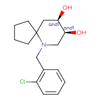 Chemical structure of rac-(8R,9S)-6-[(2-chlorophenyl)methyl]-6-azaspiro[4.5]decane-8,9-diol - CSSS21427012581