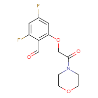Chemical structure of 2,4-difluoro-6-[2-(morpholin-4-yl)-2-oxoethoxy]benzaldehyde - CSSB21293574819
