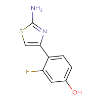 Chemical structure of 4-(2-amino-1,3-thiazol-4-yl)-3-fluorophenol - CSSB00103034900
