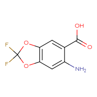 Chemical structure of 6-amino-2,2-difluoro-2H-1,3-benzodioxole-5-carboxylic acid - CSSB00010742834