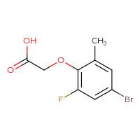 Chemical structure of 2-(4-bromo-2-fluoro-6-methylphenoxy)acetic acid - CSSB06633162005