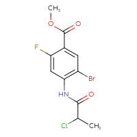 Chemical structure of methyl 5-bromo-4-(2-chloropropanamido)-2-fluorobenzoate - CSSB21531616616