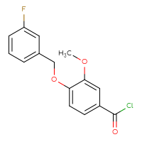Chemical structure of 4-[(3-fluorophenyl)methoxy]-3-methoxybenzoyl chloride - CSSB00020597050